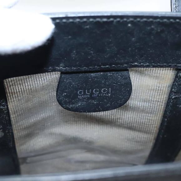 GUCCI Hand Bag Leather Black 000 2058 0500 5 Auth 97473 - Picture 10 of 16